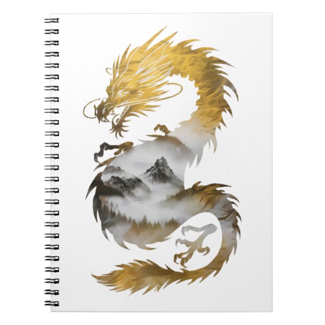 Golden Dragon Nebula Mystical elegance Anteckningsbok (Framsidan)
