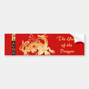 Golden Dragon och Banner Bildekal