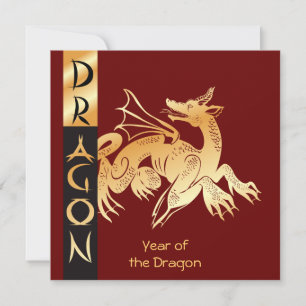 Golden Dragon och Banner Julkort