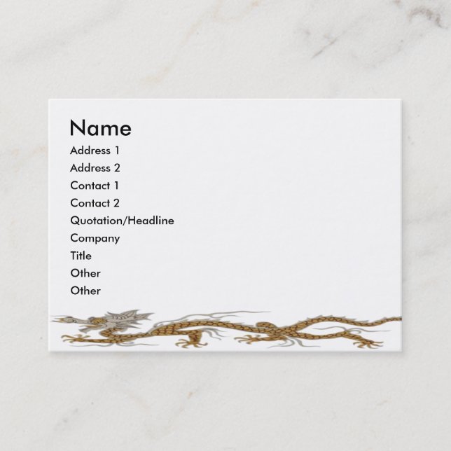 Golden Dragon of Buddhan Profile Card Visitkort (Framsida)