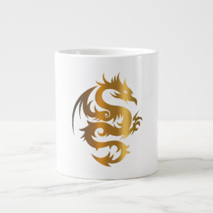 Golden Dragon på Royal Blue Jumbo Mugg
