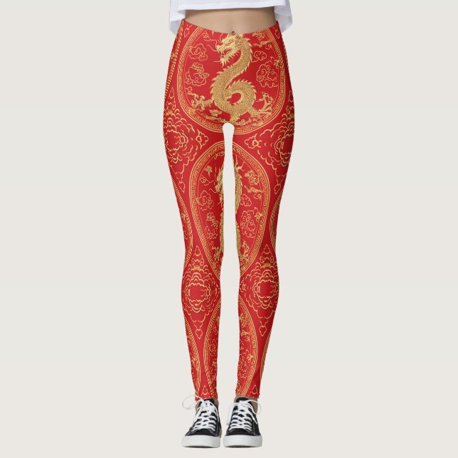 Golden Dragon Prosperity Leggings (Framsida)