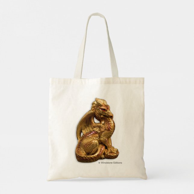 Golden Dragon Tote Bag Tygkasse (Baksida)