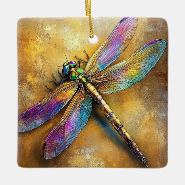 Golden Dragonfly Julgransprydnad Keramik (Framsida)