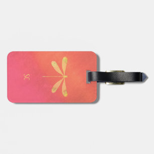 Golden Dragonfly med Anpassningsbar Text Bagagebricka