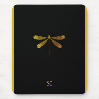 Golden Dragonfly med Anpassningsbar Text Musmatta