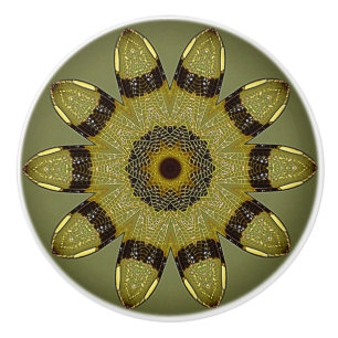 Golden Dragonfly Vingar Ceramic Knob Knopp