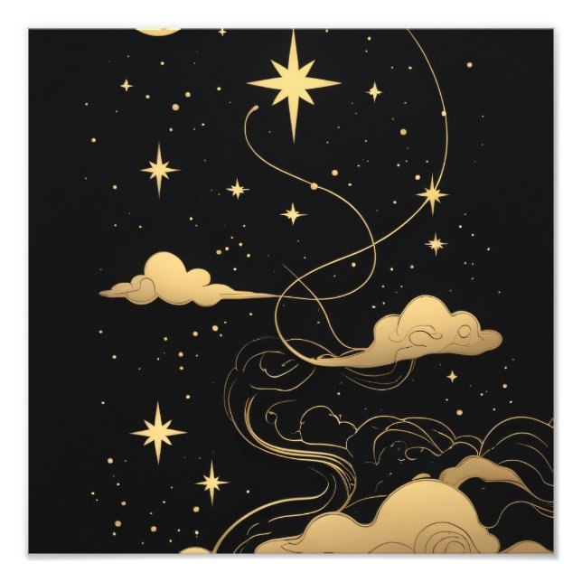 Golden Dreamscape Sky Fototryck (Framsidan)