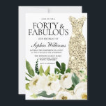 Golden Dress 40:e födelsedag och Fabulous Inbjudningar<br><div class="desc">40:e inbjudan till Golden Dress Fyrtio och Fabulous-40:e födelsedagspartiet - vacker Blommigt för vita champagne Se matchande samling i Niche and Nest Store - tack</div>