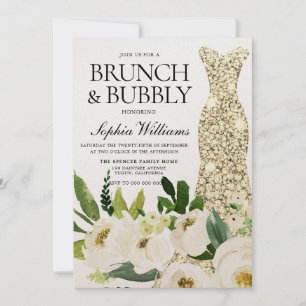 Golden Dress Brunch & Bubly Möhippa Inbjudningar