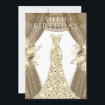 Golden Dress Flowers Elegant 50:e Födelsedagsfeste Inbjudningar<br><div class="desc">Golden Dress Flowers Elegant 50 Födelsedagsfest Inbjudan Variationer till inbjudan och matchande artiklar i vår butik</div>