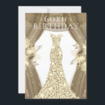 Golden Dress Flowers Elegant 60:e Födelsedagsfeste Inbjudningar<br><div class="desc">Golden Dress Flowers Elegant 60 Födelsedagsfest Inbjudan Variationer till inbjudan och matchande artiklar i vår butik</div>