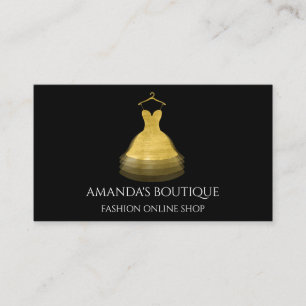 Golden Dress Logotyp Mode Boutique-evenemangsplane Visitkort