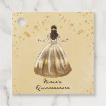 Golden Dress med Glitter Quinceanera
