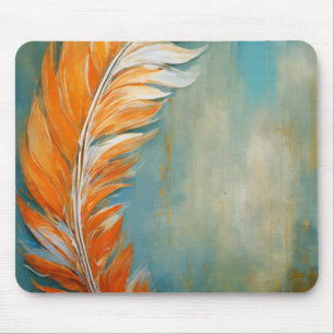Golden Drift Feather Art Mousepad Musmatta