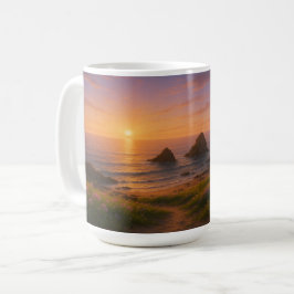 Golden Drift: Solnedgång över Wildblomskudde Kaffemugg