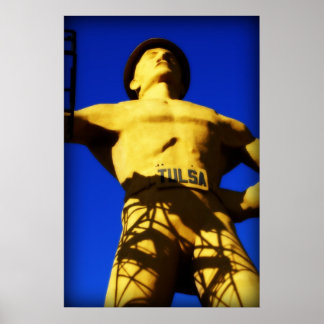 Golden Driller, Färg. Foto av Derrick W. Black Poster