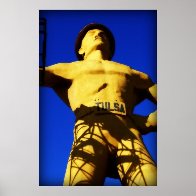Golden Driller, Färg. Foto av Derrick W. Black Poster (Framsidan)