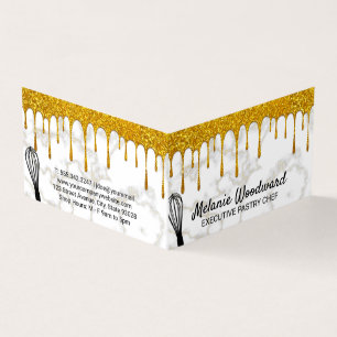 Golden Drip Guld Marble and Whisk Visitkort