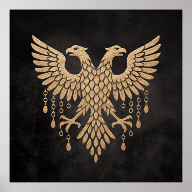 Golden Dubbla-Headed Eagle - Regal Mythic Emblem o Poster (Framsidan)