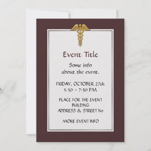 Golden Dubbla Snake Caduceus Inbjudningar