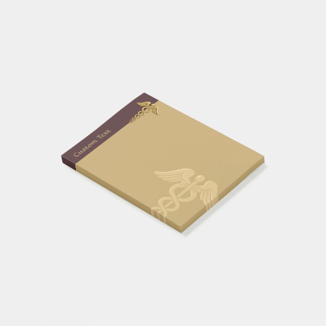Golden Dubbla Snake Caduceus Post-it Notes (Vinklad)