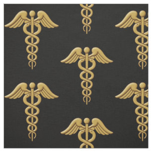 Golden Dubbla Snake Caduceus Tyg
