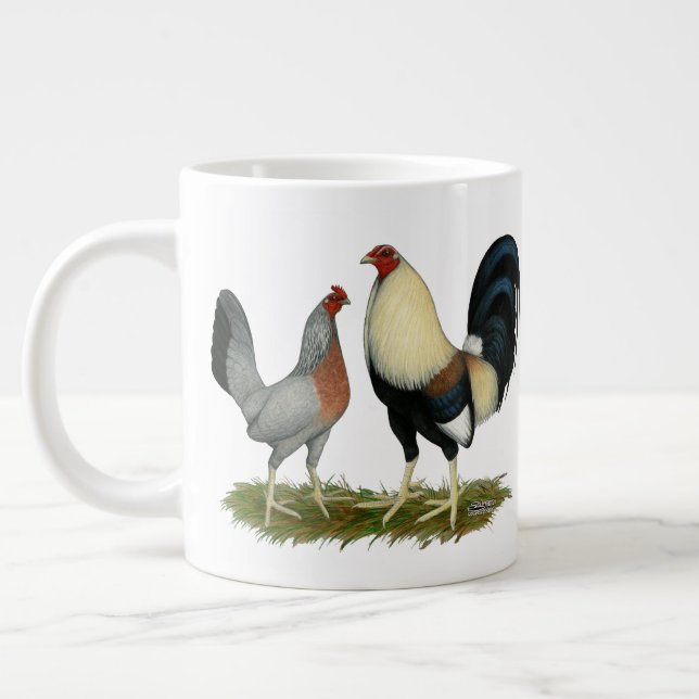 Golden Duckwing Chickens Jumbo Mugg (Vänster)