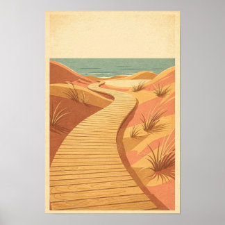 Golden Dune Boardwalk Kustreseposter Poster