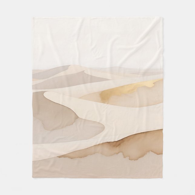 Golden Dunes Abstract Serenity Fleecefilt (Framsidan)