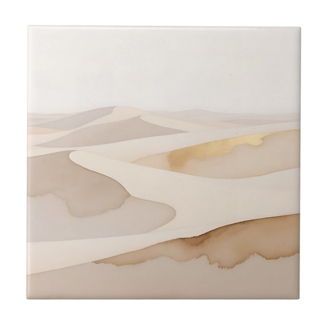 Golden Dunes Abstract Serenity Kakelplatta (Framsidan)