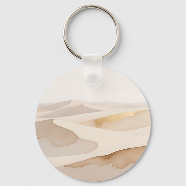 Golden Dunes Abstract Serenity Nyckelring (Framsida)