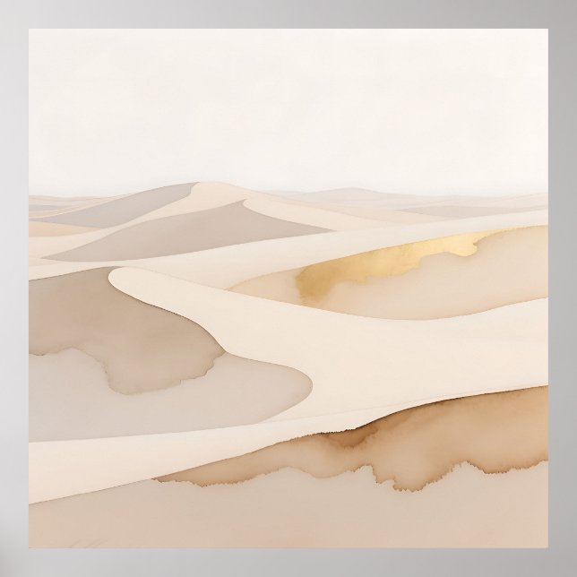 Golden Dunes Abstract Serenity Poster (Framsidan)