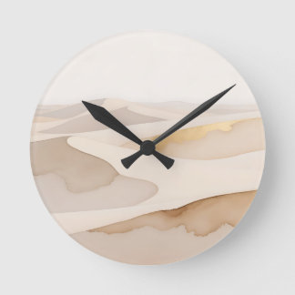 Golden Dunes Abstract Serenity Rund Klocka