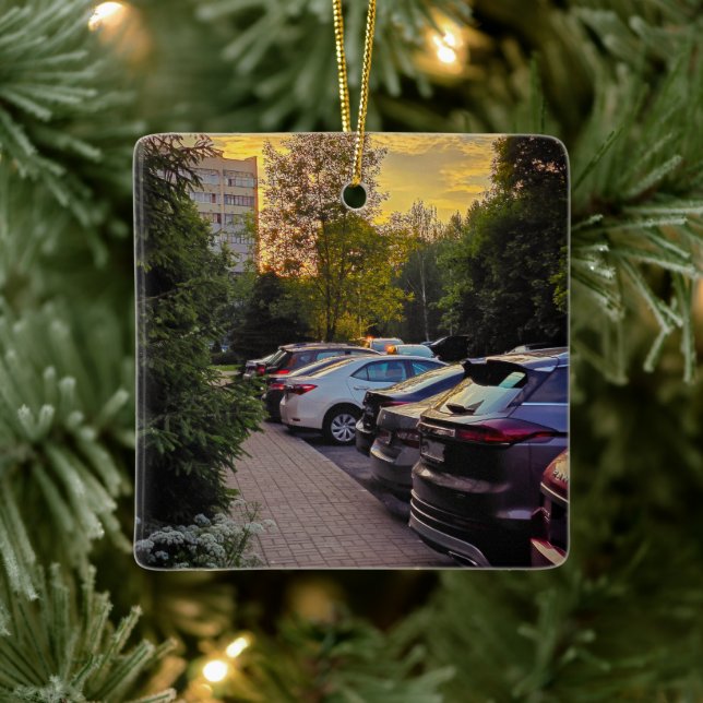 Golden Dusk City Ornament – Customizable (Träd)