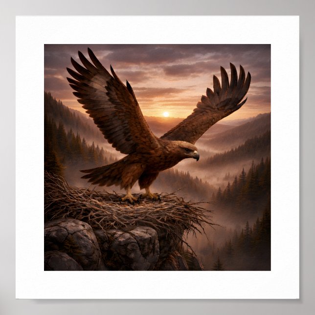 Golden Eagle (Aquila chrysaetos) – Birds of Prey  Poster (Framsidan)