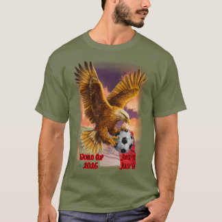 Golden Eagle bringing the World Cup Ball on Green T Shirt