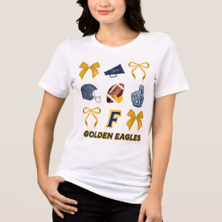 Golden Eagle Cheer Bow Shirt - Women T Shirt