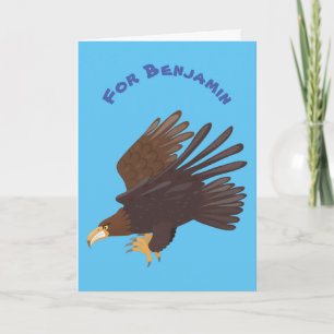Golden eagle-illustration av rolig tecknad kort