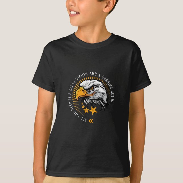 Golden Eagle med stjärnor och citat T Shirt (Framsida)