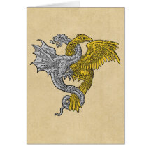 Golden Eagle och Silver Dragon Notecard