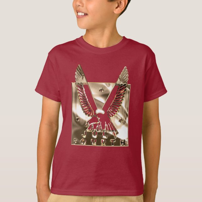Golden Eagle USA juli 4 Independence day T Shirt (Framsida)