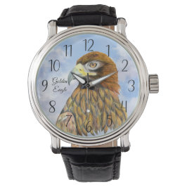 Golden Eagle Watercolor Painting Armbandsur