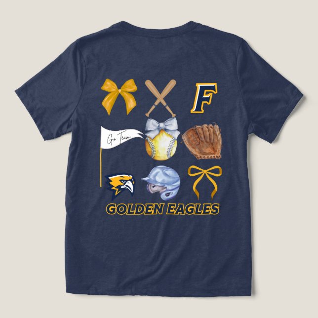 Golden Eagles Softball And-shirt  T Shirt (Design Baksida)