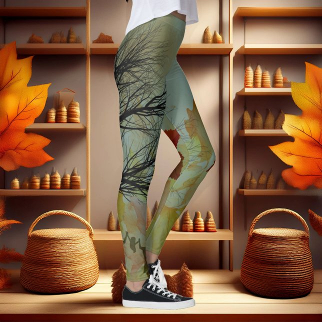 Golden Echoes: Höstens eftertanke Leggings (Skapare uppladdad)