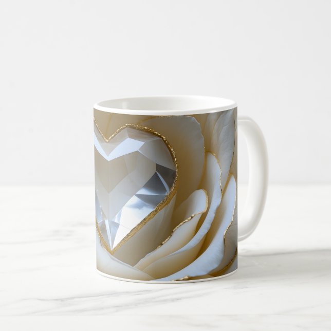 Golden-Edged Purity Crystal Rose Mug Kaffemugg (Framsida höger)