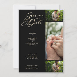 Golden Effect Black Finare Collage 3 foton Ett par Spara Datumet