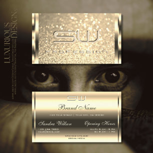 Golden Effects for Glamous Guld Glitter 3D Initial Visitkort