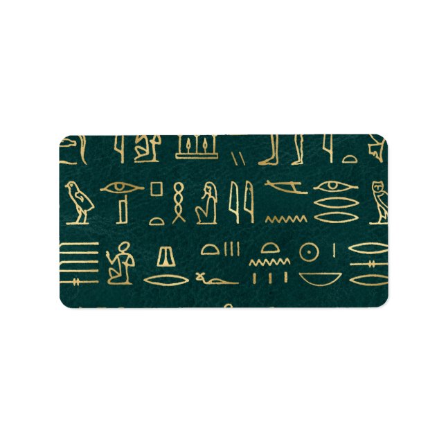 Golden Egyptian Hieroglyph Typography Egypten Adressetikett (Framsidan)