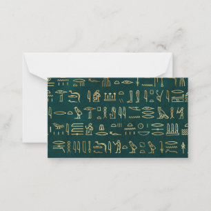 Golden Egyptian Hieroglyph Typography Egypten Anteckningskort